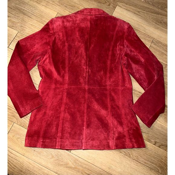 Pursuits Ltd. Womens Red Suede Leather Blazer - Size M - Picture 3 of 4